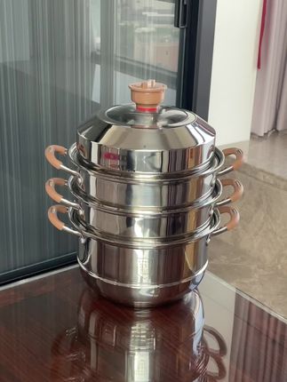 定时款316不锈钢蒸锅!大容量多层设计!不挑炉灶不烧黑!做五菜一汤都没有问题!#蒸锅 #蒸锅推荐 #不锈钢厨具