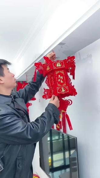 中式仿古六角龙灯LED旋转灯笼中国风宫灯走马灯吊灯阳台新年挂饰#