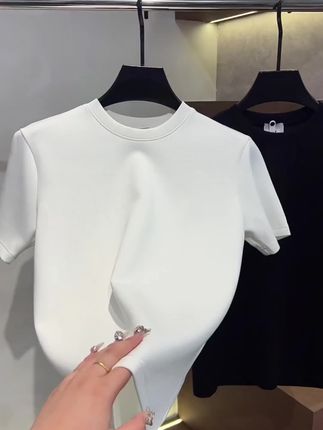 2025春秋冬男士打底半袖圆领时尚简约休闲纯色上衣百搭潮流男装