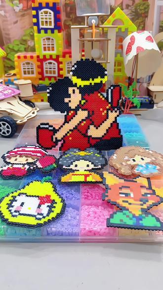 #手工diy制作教程 #做手工 拼豆女孩手工diy材料包全套无聊解闷儿童益智玩具小学生10岁以上6#拼豆