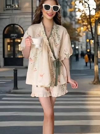 可外出睡衣女夏季套装高颜值短袖2025新款大码简约宽松学生家居服#女装穿搭 #优雅气质 #每日分享 #穿出高级感 #气质穿搭