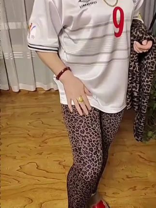 妈妈豹纹棉裤女士秋冬大码高腰长裤显瘦百搭弹力加绒加厚打底裤#高腰#打底裤#加厚#显瘦