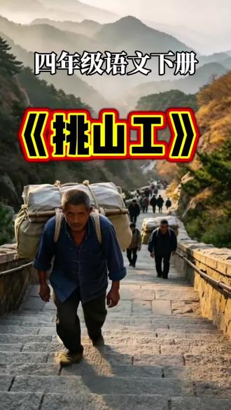 #上热门 第24集 四年级语文下册《挑山工》朗读#挑山工 #四年级下册语文课文 #全国中小学 #跟着抖音学语文 @抖音小助手