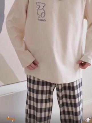 男士睡衣春秋季纯棉薄款卡通长袖简约休闲青少年可外穿家居服套装#家居服分享 #家居服套装 #睡衣家居服 #男士纯棉睡衣#春秋睡衣