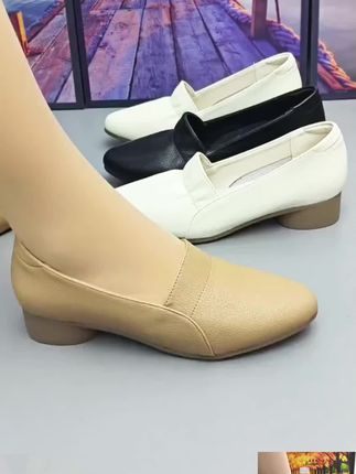 浅口低跟新款单鞋女士软底女鞋#软底软面穿上超舒服 #透气舒适不臭脚 #好穿又好搭 #软皮软底时尚单鞋 #豆豆鞋妈妈鞋