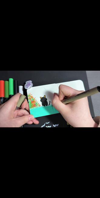 炸毛小猫翻车没!!#丙烯马克笔手绘 #创作者中心 #创作灵感 #简笔画 #没点艺术细胞刷不到