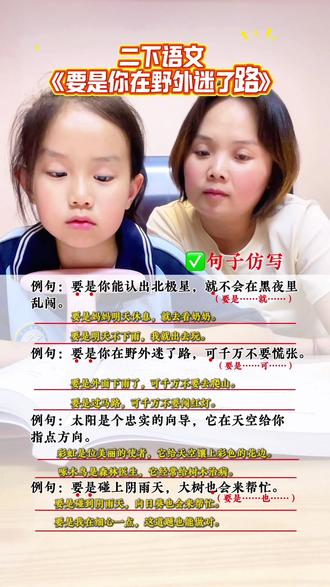 第37集 | 二年级语文下册课文《要是你在野外迷了路》 #仿写句子 #知识点总结 #必考考点 #二年级语文下册 #课堂笔记
