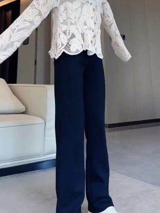 大码窄版运动裤女胖m300斤春夏季新款垂感宽松直筒休闲显瘦阔腿裤!#休闲裤 #直筒裤 #阔腿裤 #百搭显瘦 #运动裤