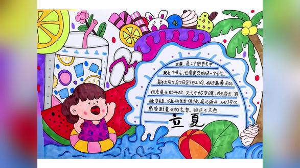 带娃一起了解二十四节气:立夏
基本信息
中文名:立夏
代表寓意:夏季的开始
公历时间:每年5月5日﹣5月7日交节
黄道位置:太阳到达黄经45度
确立时间:战国末年(公元前239年)
古代习俗:
. 汉代:南郊迎夏,祭祀赤帝祝融,车旗服饰皆为赤色,歌《朱明》、舞《云翘》
. 宋代:除迎夏外,加祀南岳衡山、南镇会稽、南海、江渎
· 明代:始有"尝新"风俗
. 清代:风俗内容进一步丰富
气候特点
日照增加,气温逐渐升高
雷雨天气增多
万物进入旺季生长#艺站艺术中心 #创意美术 #创意儿童画 #二十四节气 #立夏