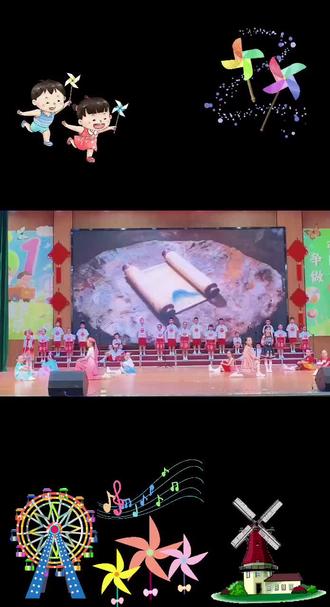 今天是澧县芙蓉学校六一汇演!姐妹两个都参加了。妹妹站在左边,穿着红色苗族服饰,头戴红色帽子。姐姐穿着白色衬衣,红色裙子,站在最下面的台阶左数第四个