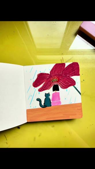 愿有人陪你躲雨#画画#画画教程 #丙烯马克笔