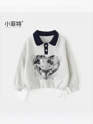 小菲特女童秋装新款!polo领卫衣太懂中大童时尚感,经典翻领显利落、休闲版型超自在,亲肤面料透气不闷汗,上学、出游穿都亮眼,轻松hold住秋日各种场合!#高品质童装 #时尚卫衣 #卫衣穿搭 #卫衣 #学生党必备