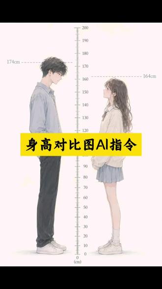身高对比图Ai指令 身高对比图生成器 #身高差示意图 #剪映 #剪映图片设计 #身高差示意图 #身高测算