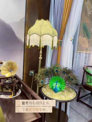 孔雀开屏仿真手工羽毛摆件复古风格客厅阳台微景观摆件#孔雀摆件#好物推荐🔥 #新款摆件#新款分享 #好东西一起分享