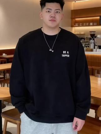 300斤都能驾驭的大码男士圆领卫衣#男生穿搭#品质男装 #外套穿搭#阳光帅气#潮流穿搭