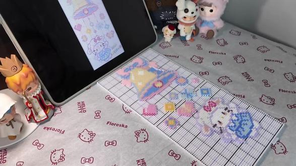 #拼豆 #拼豆图纸 #拼豆教程 小羊Kitty风铃🎊