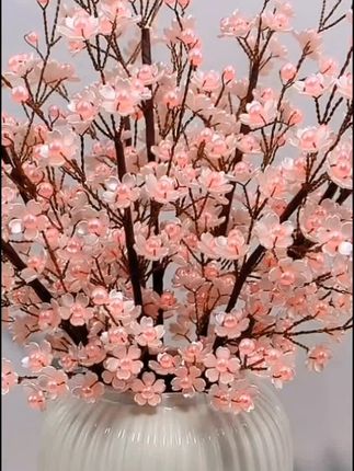 #手工花制作 【福利款】浪漫樱花 材料包套装diy手工串珠装饰花束#手工diy
