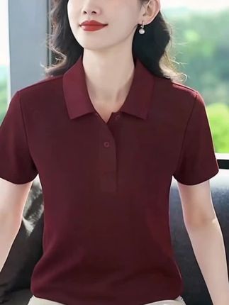 纯色短袖t恤女POLO衫桑蚕丝上衣显瘦百搭翻领薄 #高级感穿搭 #品质女装 #夏季新款 #面料柔软舒适 #优雅气质 @抖加🔥上热门🔥dou+🔥热点宝