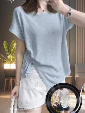 #夏季穿搭 #随性穿搭 #t恤衫女款短款 #女装 #热门小助手