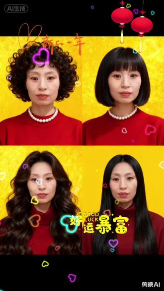 #当年轻人用AI设计新年发型 #祝你马上成功马上发
