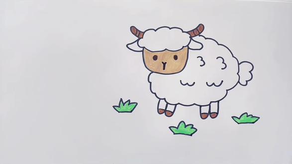 一起来画可爱的小绵羊吧#一学就会的简笔画 #小羊怎么画