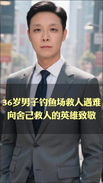 36岁男子钓鱼场救人遇难 向舍己救人的英雄致敬 #百姓#口播短视频故事
