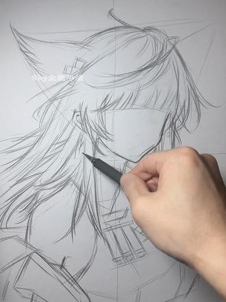 依旧十字定位起稿绘画一期佩丽卡绘画教程! #画画教程 #画画练习打卡 #终末地公测 #明日方舟终末地 #佩丽卡 @抖音小助手