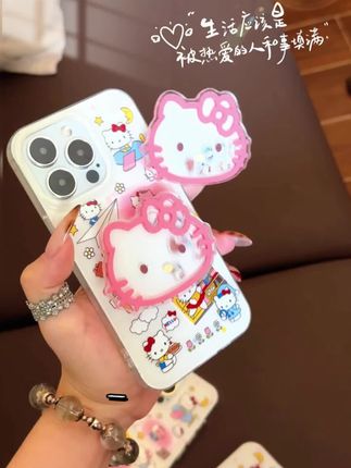 纸飞机满屏Kitty酱耶!!! 可可爱爱的Kitty 脑袋支架!粉呼呼嘟 好可爱啊!!! #手机壳 #ins #仙女必备 #一个手机壳展示我的精神状态 #强烈推荐