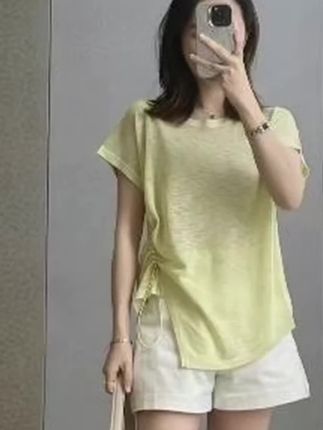 夏装凉感冰爽雪花棉T恤短袖设计感上衣 #短袖T恤 #设计感穿搭 #雪花棉t恤 #冰爽透气柔软舒适