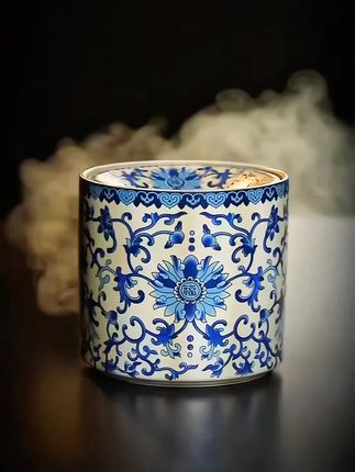 #创作灵感 汝窑国风青花缠枝莲漏斗烟灰缸,带盖防飞灰茶渣缸水盂杯洗家用配件#今日分享 #高端茶器 #茶具好物推荐 #好物推荐🔥