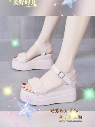 小个子折扣真皮内增高厚底罗马凉鞋2025夏季新款配裙子松糕沙滩鞋#夏季凉鞋 #夏季穿搭 #穿出高级感 #便宜又好穿 #软底软面超好穿.