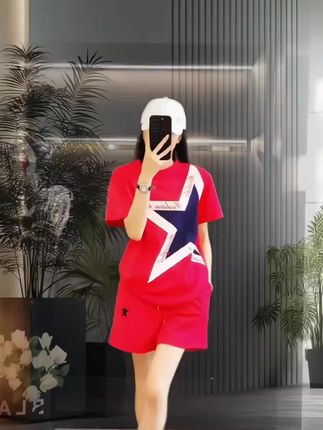 高含棉运动时尚套装#时尚休闲套装 #气质穿搭 #轻薄透气 #舒适百搭 #运动时尚