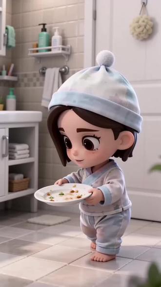 豆包宝宝马桶洗盘子#搞笑豆包#小豆包#萌娃