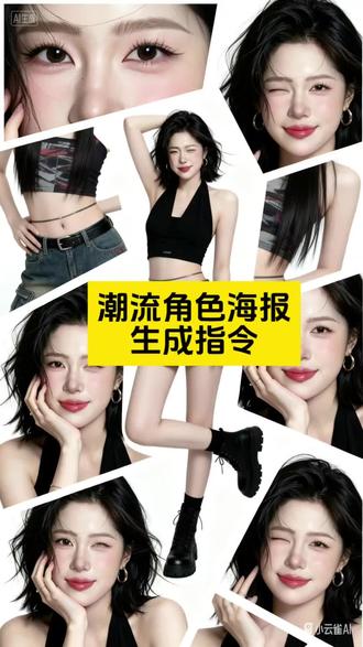 潮流角色海报ai指令与p图教程#潮流角色海报 #小云雀AI #小云雀AI一键图片设计 #角色介绍 #ai潮流海报
