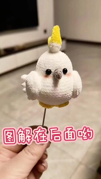 ❣️超可爱的小鹦鹉挂件(附图解),线材:雪妃尔雪绒花二号,宝贝们钩起来吧#钩针 #钩针编织 #钩针图解 #钩针编织教程 #手工