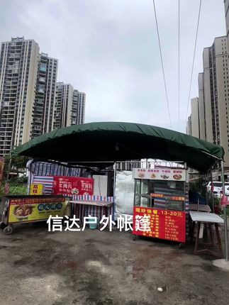 #台风来了注意安全 抗台风💪把脚柱调到最低,或者先把篷布拆下来,稳#农村酒席帐篷 #户外遮阳 #雨棚车棚 #摆摊