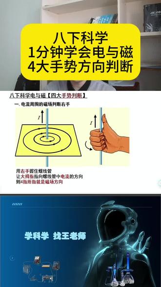 八下科学1分钟学会电与磁4大手势判断#浙江科学#浙江中考#浙江家长