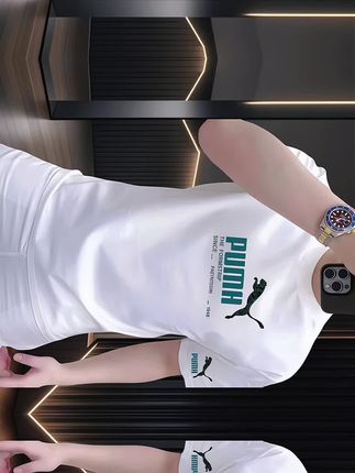 纯棉男版新款潮牌短袖打底衫时尚百搭圆领男上衣#这也太好看了