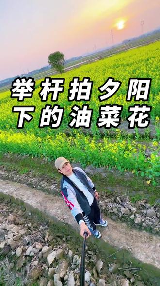 举杆自拍 ,氛围感直接拉满!#油菜花#手机摄影#夕阳拍照#随手拍美景#治愈系风景 @抖音创作小助手 @抖加🔥上热门🔥dou+🔥热点宝