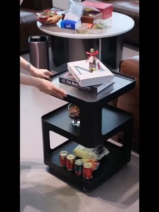 茶几客厅可移动碳钢轻奢简约置物架床边柜ins风床头家具实用 #茶几 #小推车