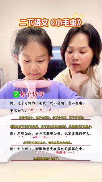 第47集 | 二年级语文下册课文《小毛虫》重点句子仿写 #二年级语文下册 #仿写句子 #知识点总结 #仿写句子 #学霸笔记