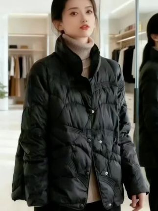 网红同款大码棉服女2025秋冬春装新款宽松立领高档面包服保暖外套#高端大气 #保暖穿搭 #时髦穿搭 #时尚休闲穿搭