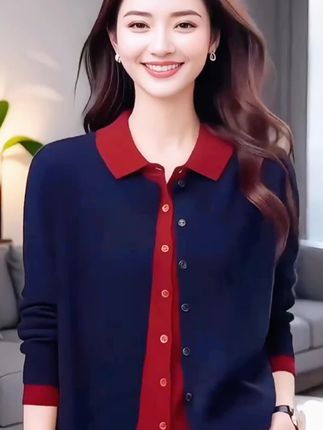 #上热门 显瘦减龄时尚假两件针织衫上衣#优雅气质 #高端大气 #做工精细 #谁穿谁好看