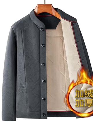 中老年男士加绒加厚棉服爸爸棉袄老人冬季保暖衣#男生穿搭 #外套穿搭 #男士穿搭 #保暖棉服 #保暖外套