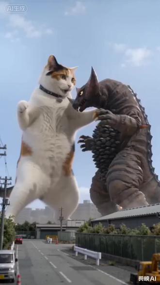 布丁大战奥特曼#携我家萌宠挑战小怪兽