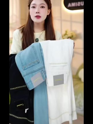 阔腿牛仔裤女夏季薄款小个子直筒百搭奶奶裤