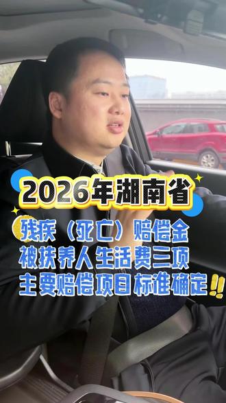 2026年湖南省残疾(死亡)赔偿金、被扶养人生活费三项主要赔偿项目标准确定#伤残赔偿金 #保险#理赔纠纷#保险律师