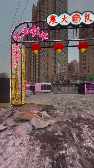 调试灯光。#东北农业大学#农大食巷#亮化工程