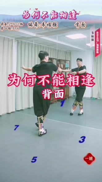 《为何不能相逢》韦福强老师背面教学#前奏2*8+2拍#第一组4*8#零基础学舞蹈#编舞:韦福强