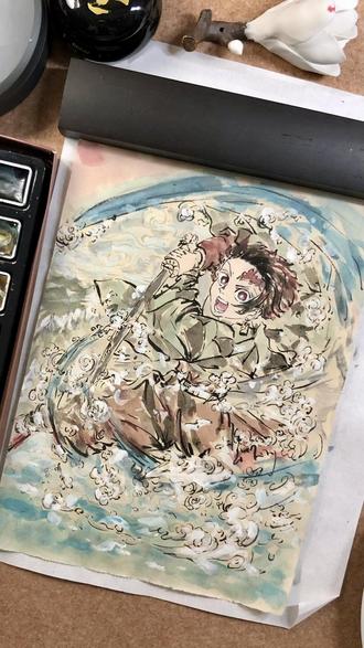 好像领悟到了呼吸法🌊
#鬼灭之刃 #炭治郎 #水之呼吸 #青年创作者成长计划 #水墨画